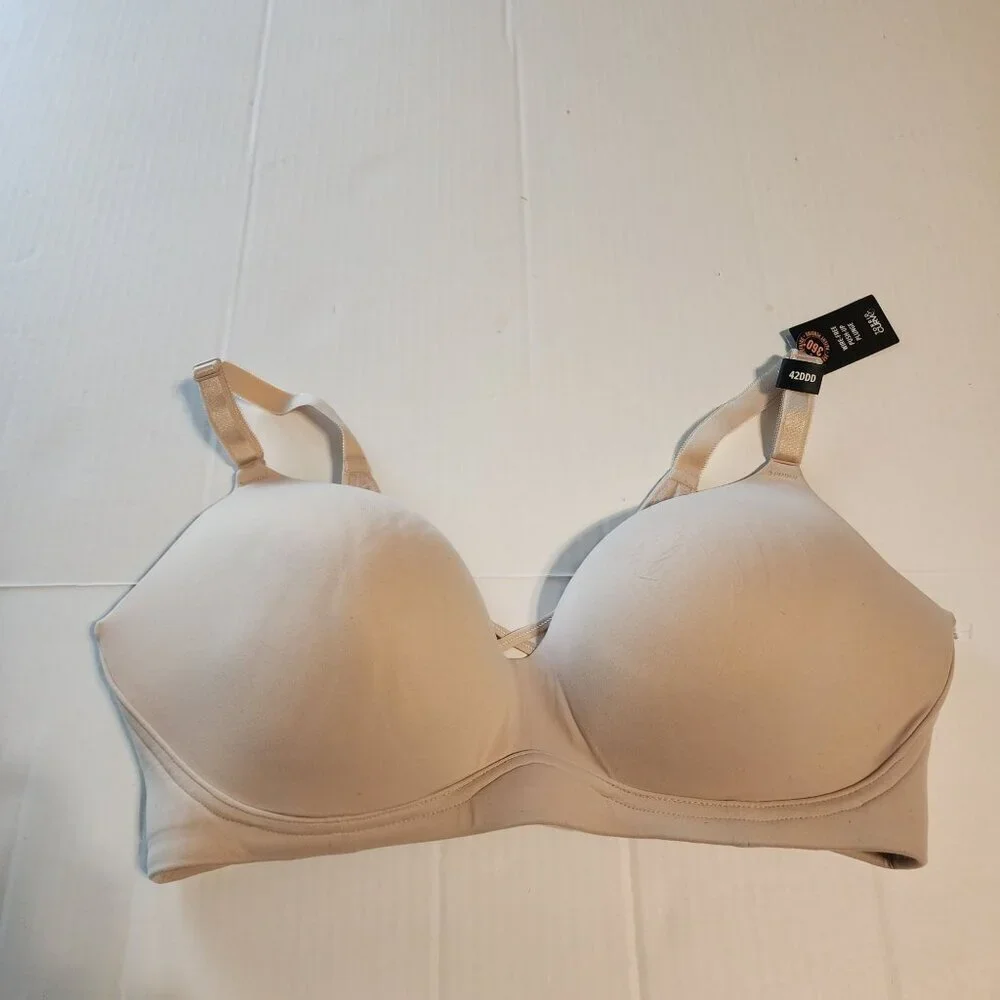 New Torrid Curve Wire Free Push -Up Plunge Bra 42DDD Nude